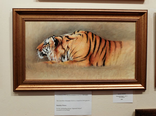 The Llewellyn Alexander prize was won this year by Madeline Winter for her beautiful painting Splendid Stripes.